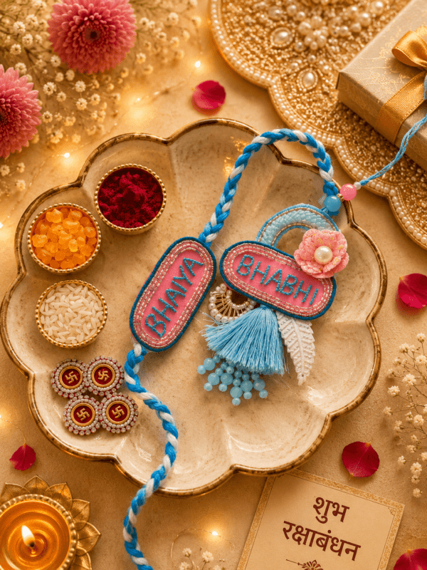 Aqua Bhaiya Bhabhi Rakhi Set