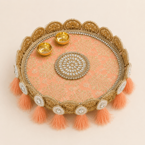 Peach Royale Pooja Thali