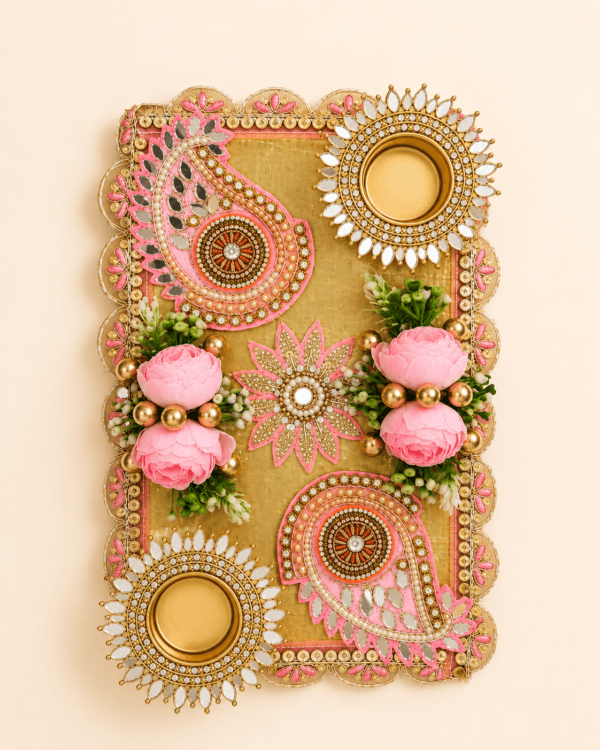 Pink Royale Diya Tray