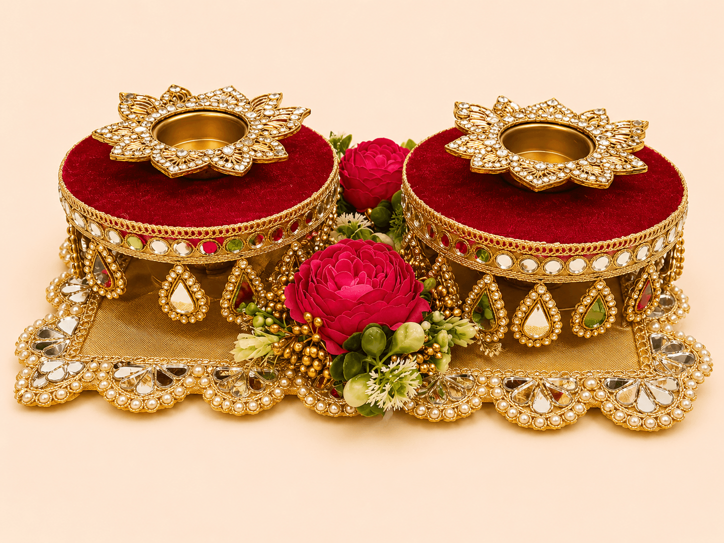 Ruby Royale Diya Platter - Image 2