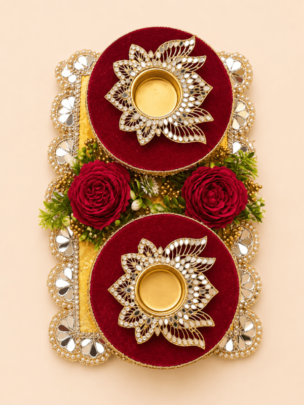 Ruby Royale Diya Platter