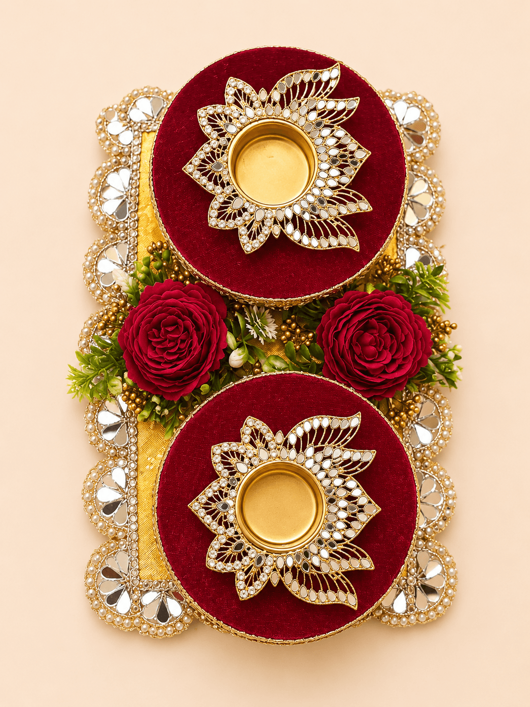 Ruby Royale Diya Platter