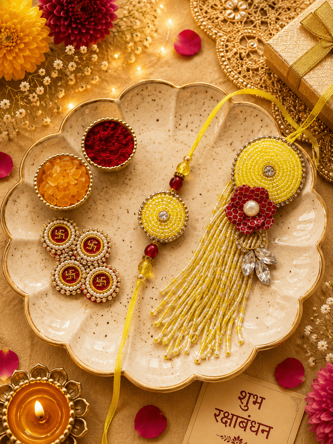 Zariya Yellow Rakhi Combo